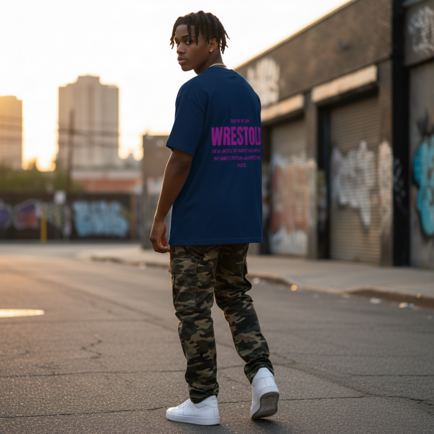 Ephesians 6:12 Blue Tee