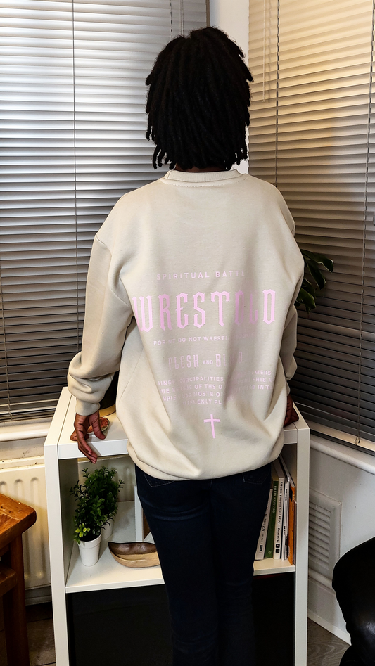 New Ephesians 6:12 Sand Sweatshirt