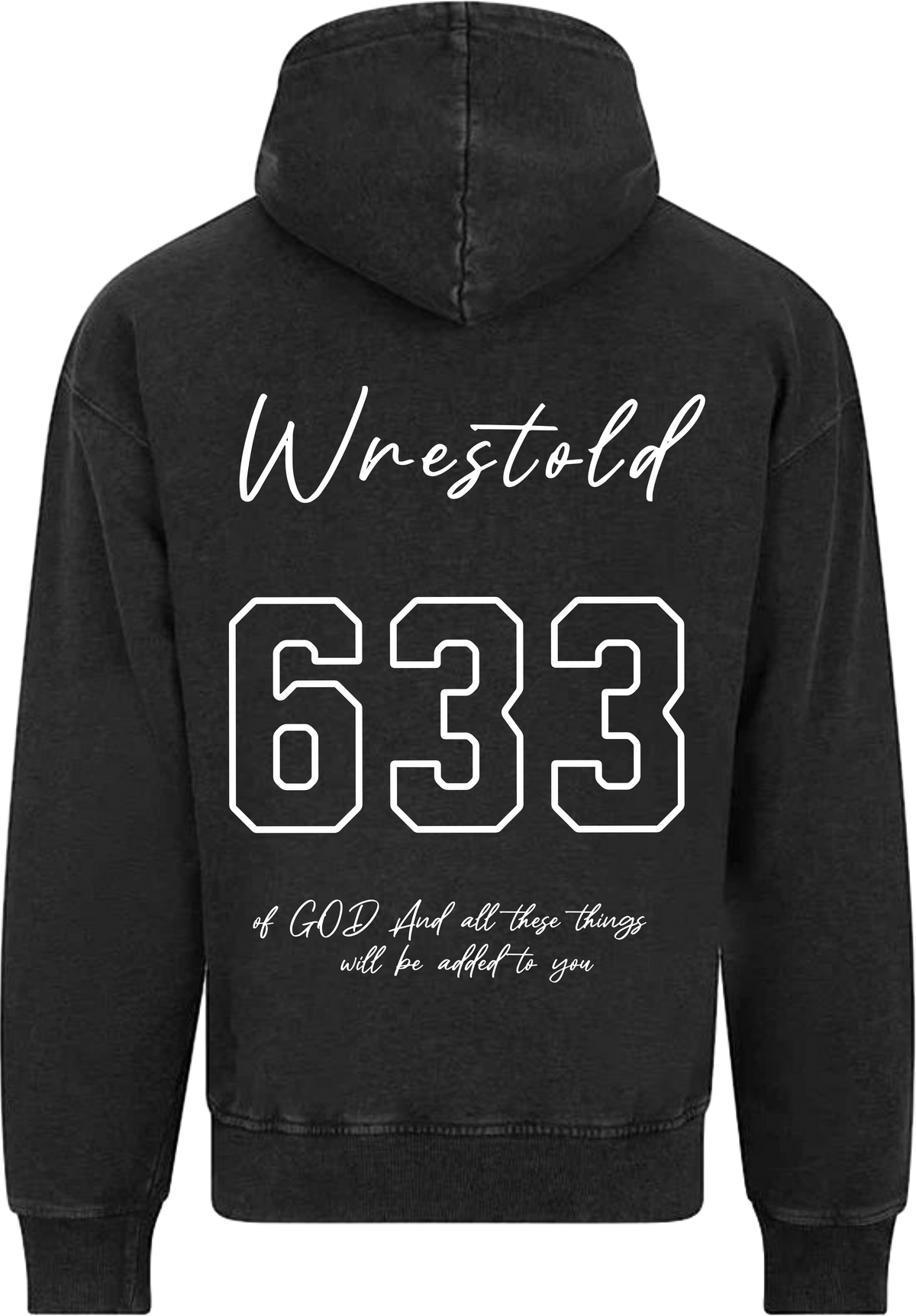 Seek First The Kingdom Acid Wash Black Hoodie