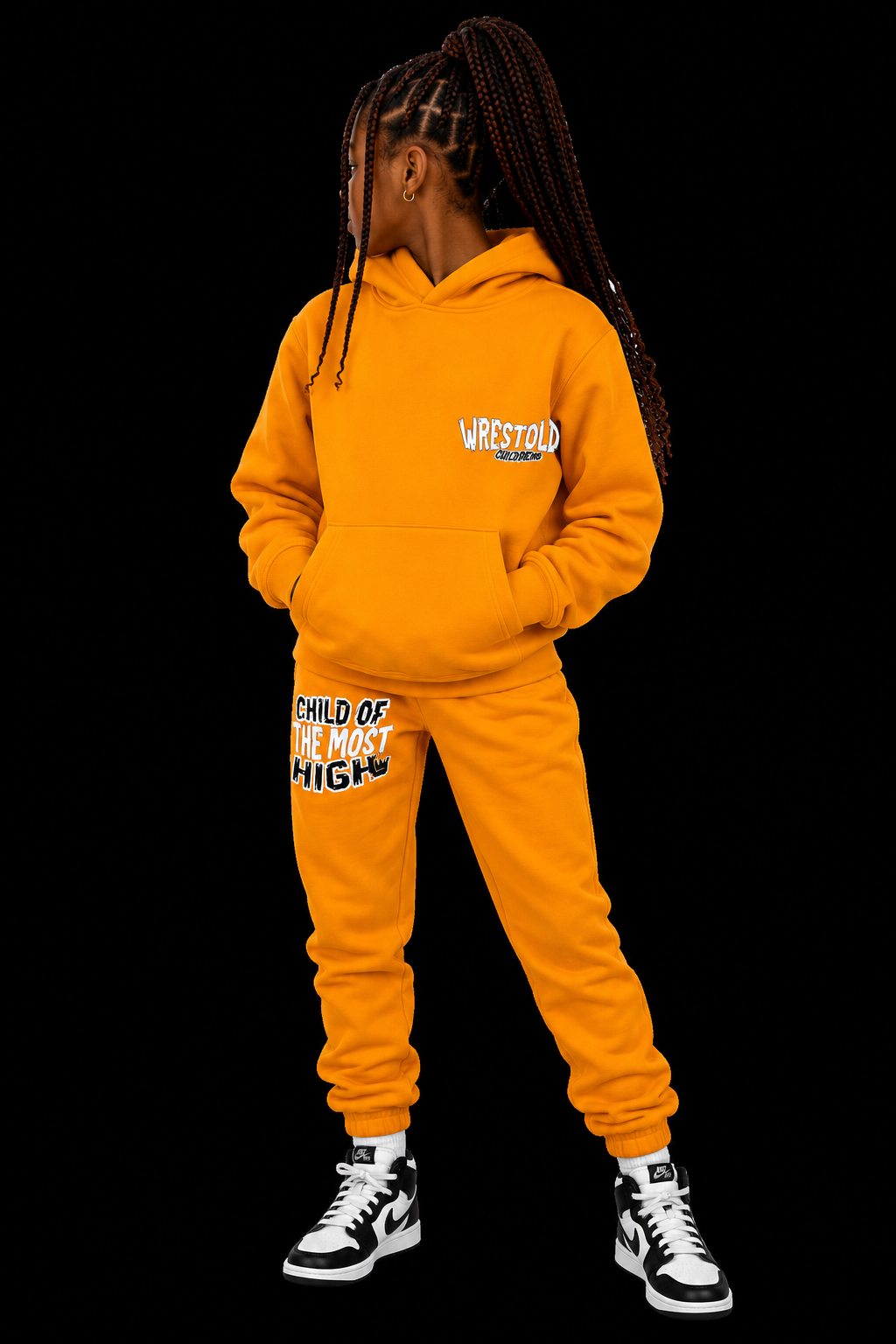 Child Of The Most High Orange Jogger