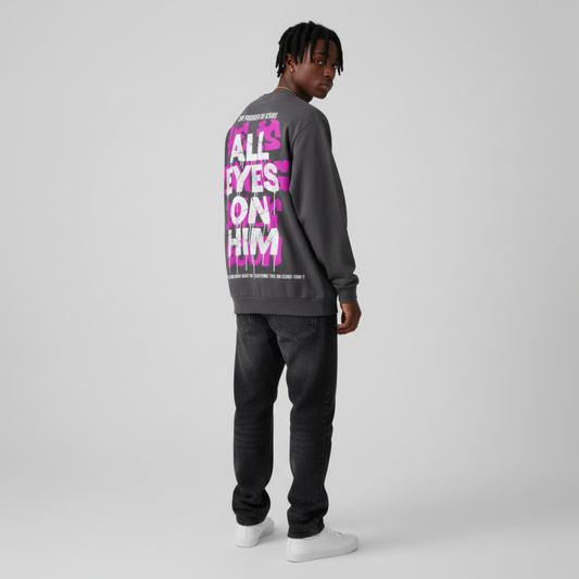All Eyes On Him Grey Sweatshirt