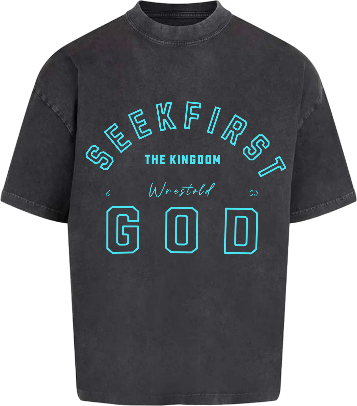 Seek First The Kingdom Acid Washed Black / Light Blue