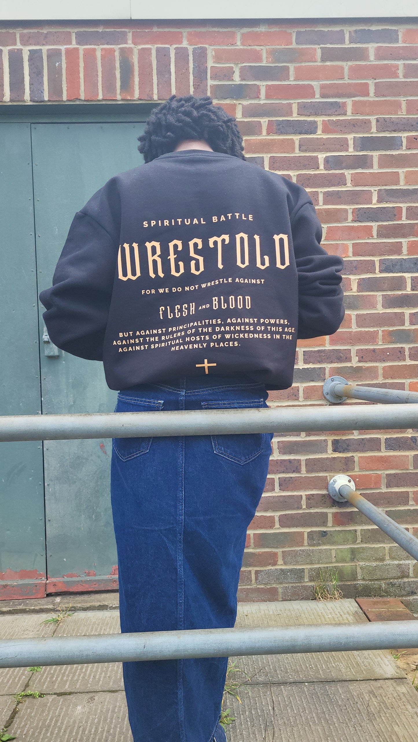 New Ephesians 6:12 Black Sweatshirt
