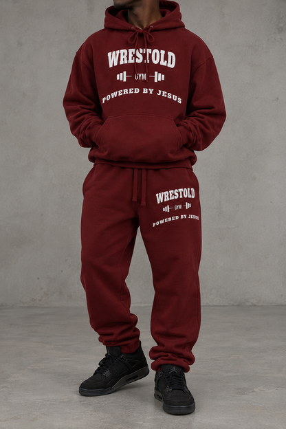 Powered by Jesus Burgundy Hoodie