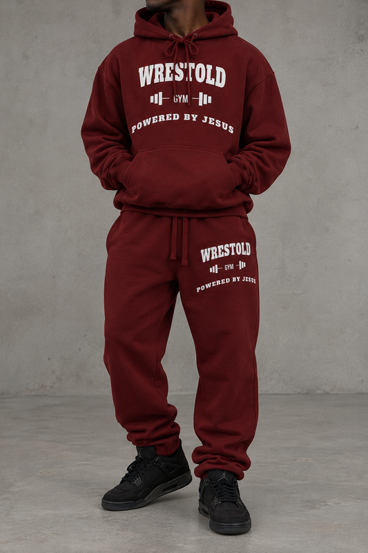 Powered by Jesus Burgundy Hoodie