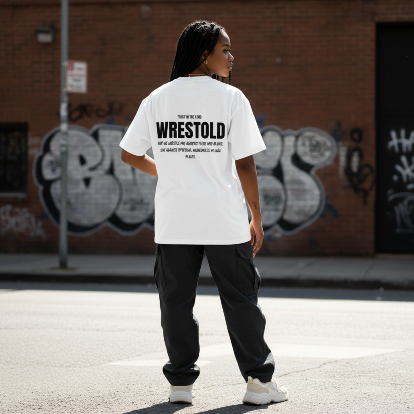 Ephesians 6:12 White Tee