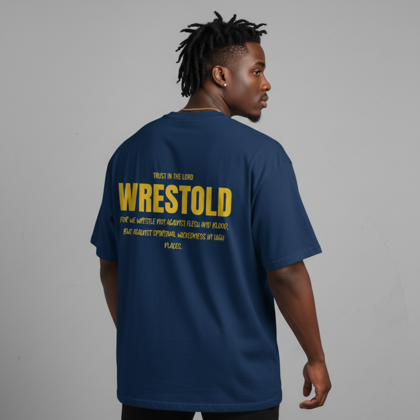 Ephesians 6:12 Blue Tee