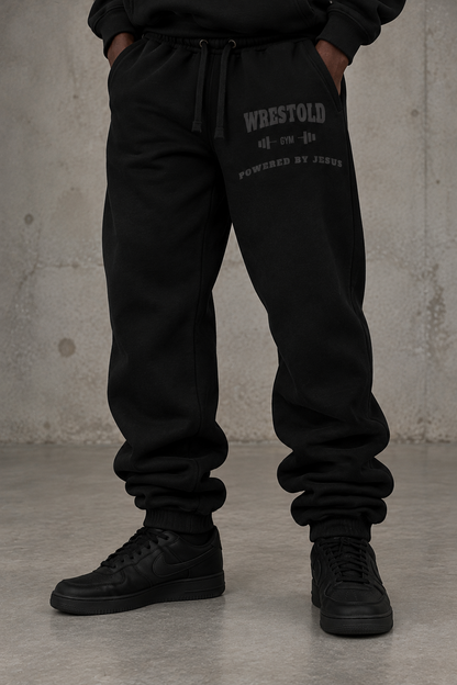 Powered By Jesus Black Joggers Black