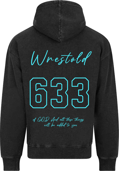 Seek First The Kingdom Acid Wash Black Hoodie