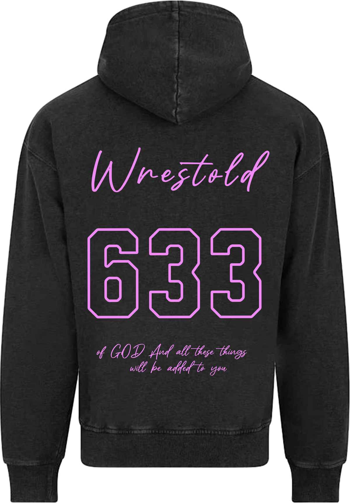 Seek First The Kingdom Acid Wash Black Hoodie