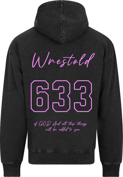 Seek First The Kingdom Acid Wash Black Hoodie