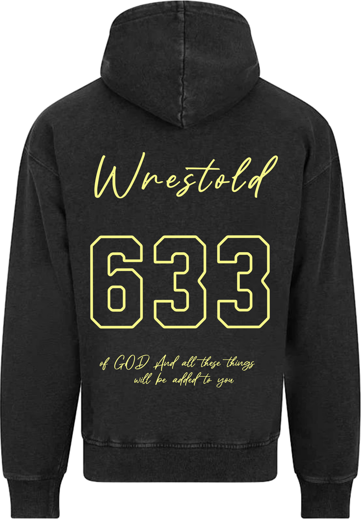 Seek First The Kingdom Acid Wash Black Hoodie
