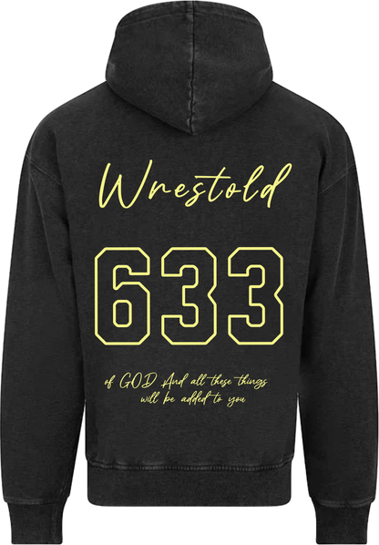 Seek First The Kingdom Acid Wash Black Hoodie