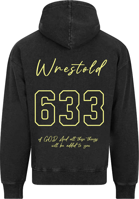 Seek First The Kingdom Acid Wash Black Hoodie