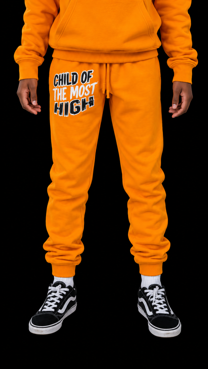 Child Of The Most High Orange Jogger