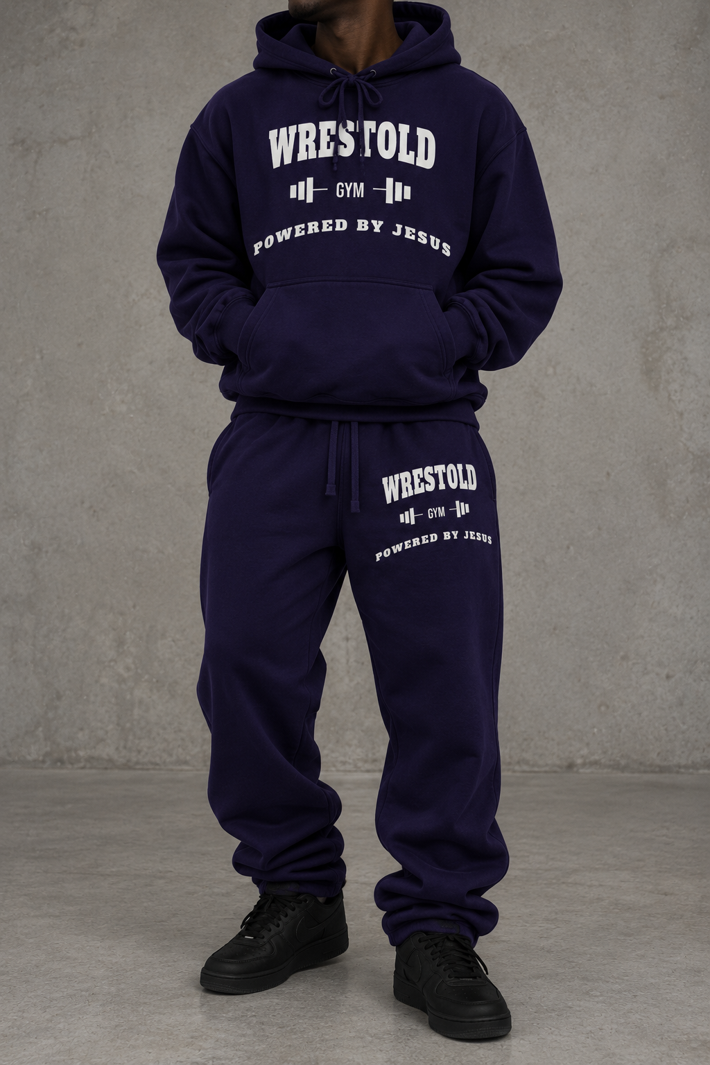 Powered by Jesus Blue Navy Hoodie