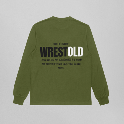 Ephesians 6:12 Green Sweatshirt