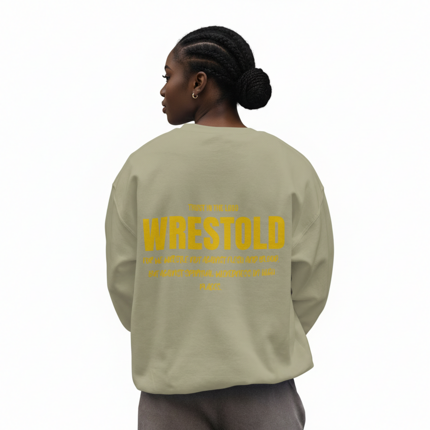 Ephesians 6:12 Sand Sweatshirt