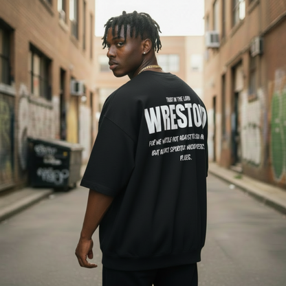 Ephesians 6:12 Black Tee