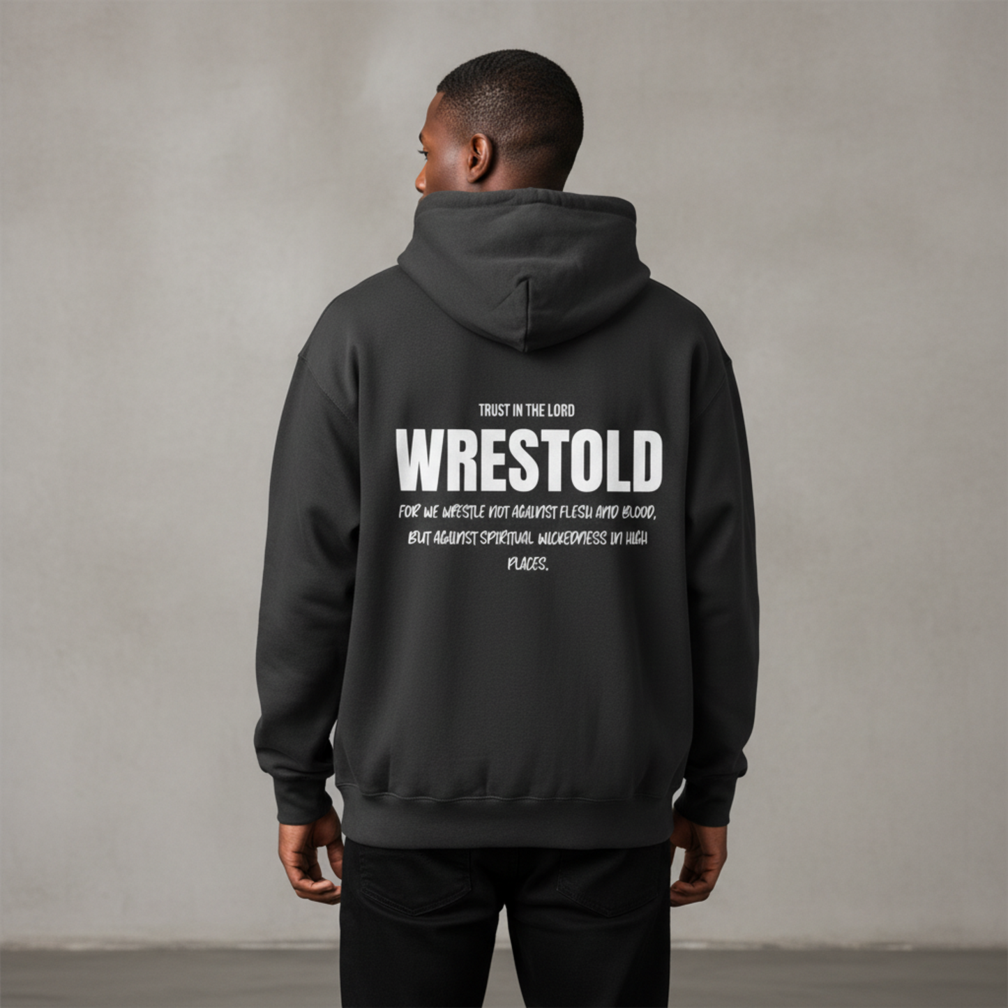 Ephesians 6:12 Grey Hoodie