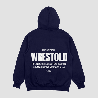 Ephesians 6:12 Blue Navy Hoodie