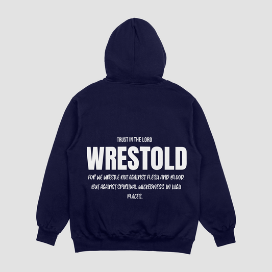 Ephesians 6:12 Blue Navy Hoodie