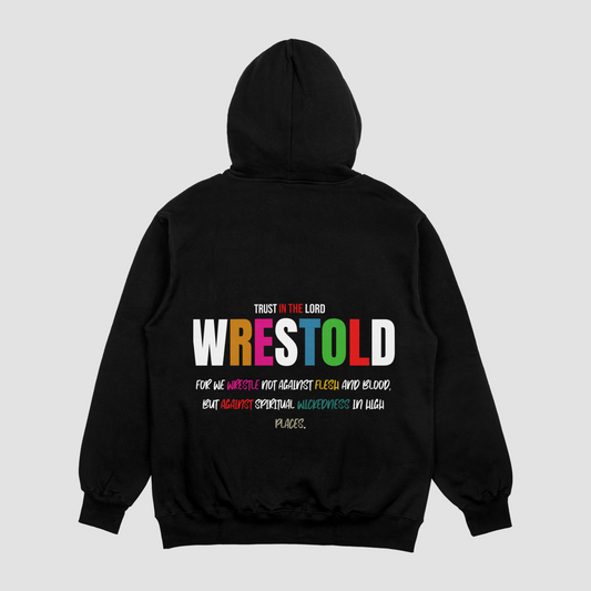 Ephesians 6:12 black Multicolour Hoodie