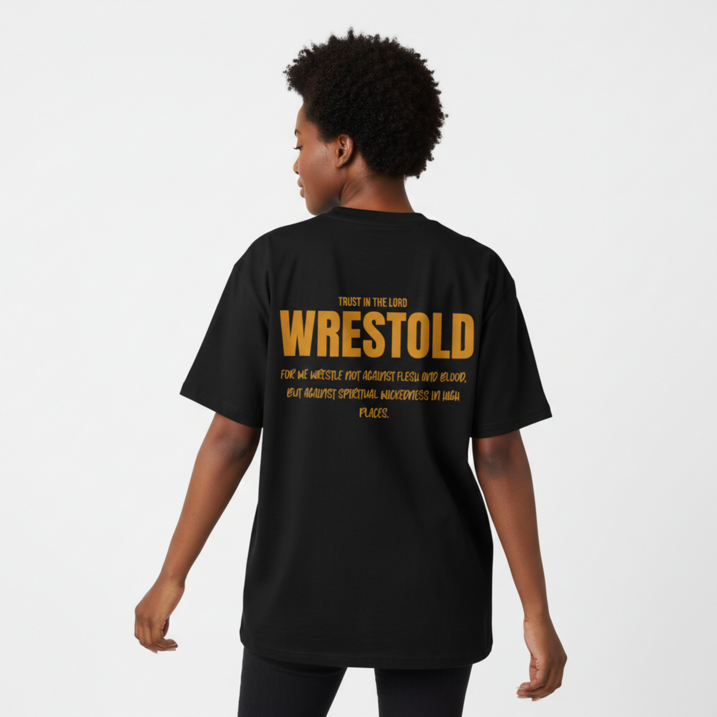 Ephesians 6:12 Black Tee