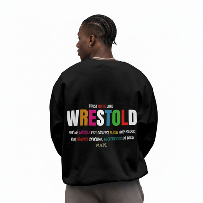 Ephesians 6:12 black Multicolour Hoodie