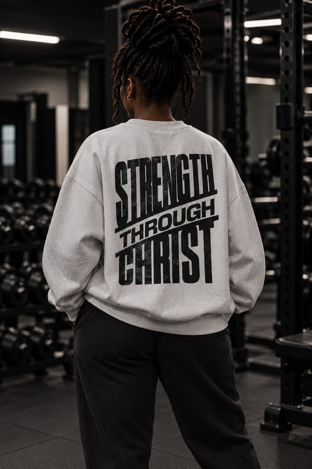 Strength Through Christ Silver Sweatshirt