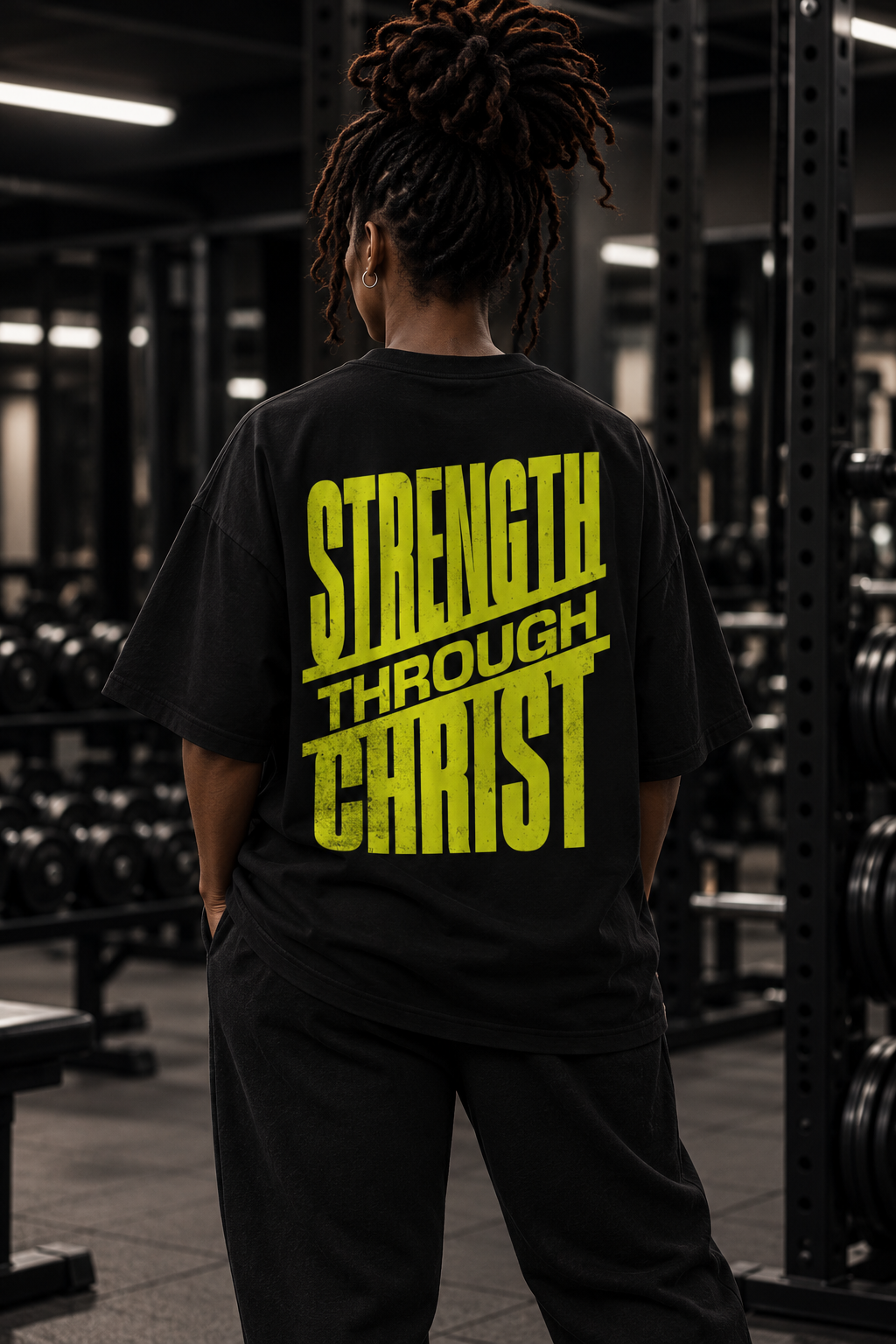 Strength Through Christ  Black  / Yellow T-shirt