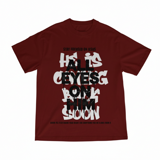 All Eyes On Him Red Tee