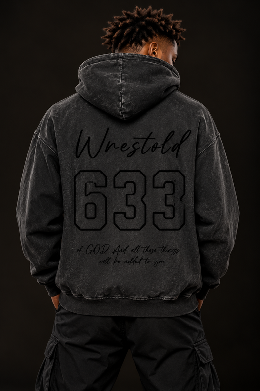 Seek First The Kingdom Acid Wash Black Hoodie Black