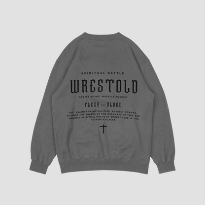 New Ephesians 6:12 Grey Sweatshirt