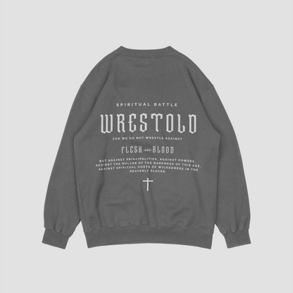 New Ephesians 6:12 Grey Sweatshirt