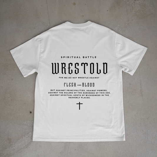 New Ephesians 6:12 White Tee