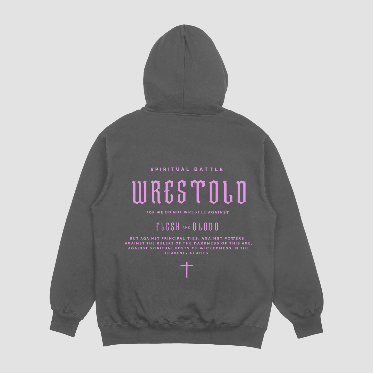 New Ephesians 6:12 Grey Hoodie
