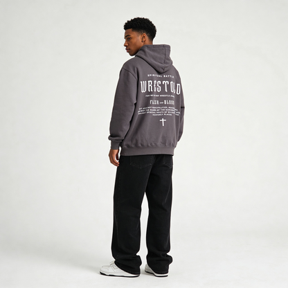 New Ephesians 6:12 Grey Hoodie