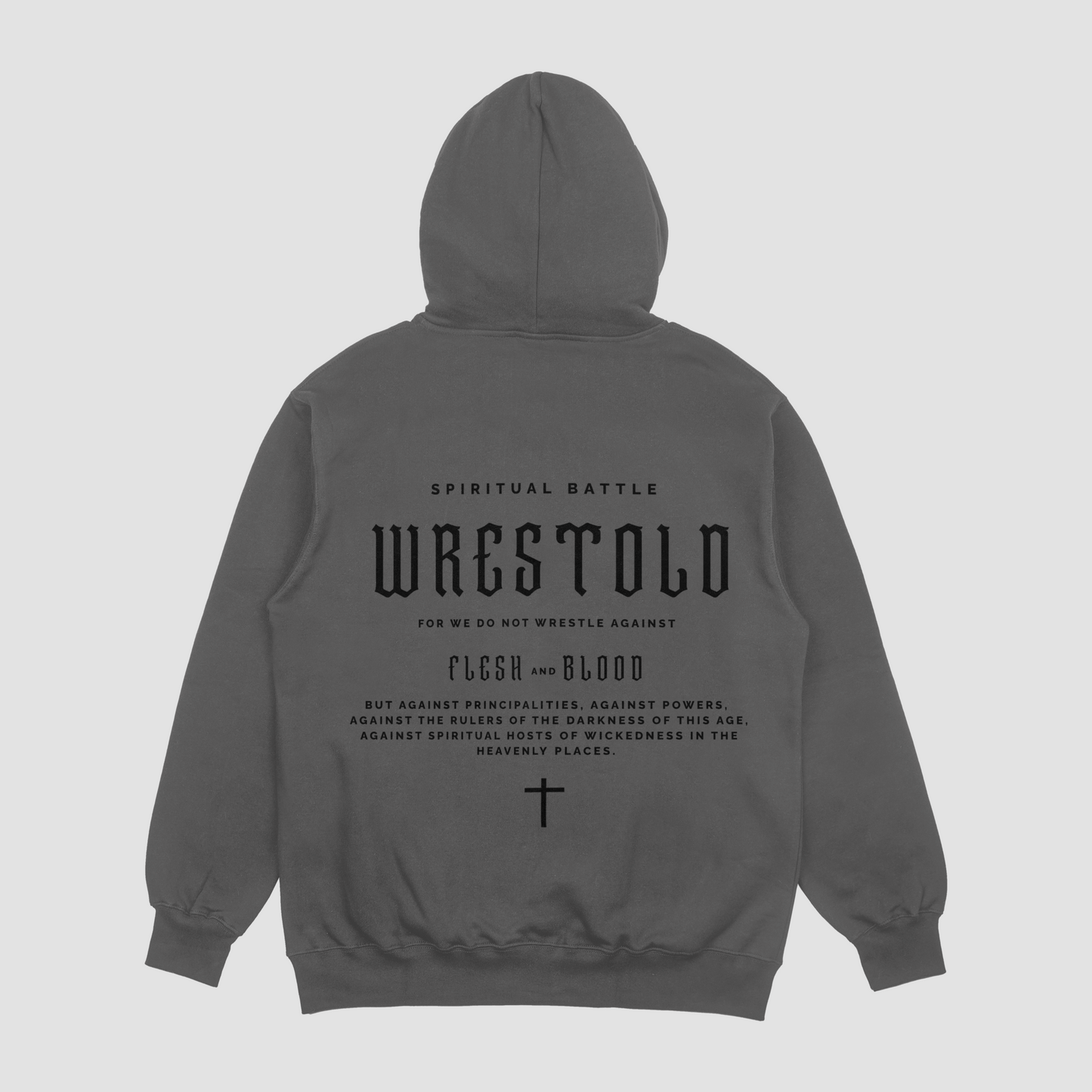 New Ephesians 6:12 Grey Hoodie
