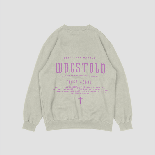 New Ephesians 6:12 Sand Sweatshirt