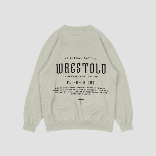 New Ephesians 6:12 Sand Sweatshirt