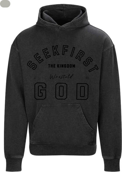 Seek First The Kingdom Hoodie acid wash / Black